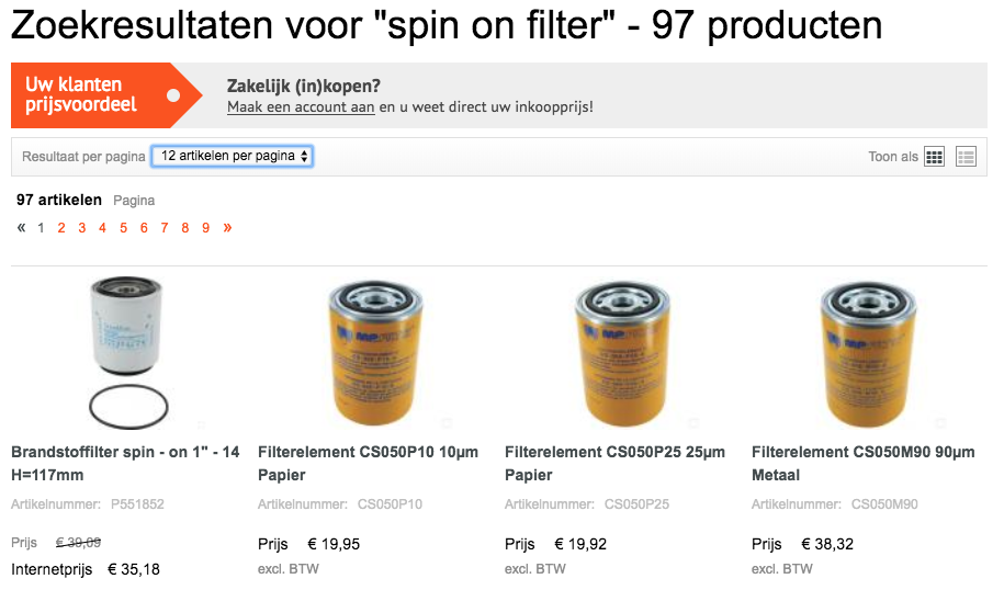 Indi Spin on filter indi