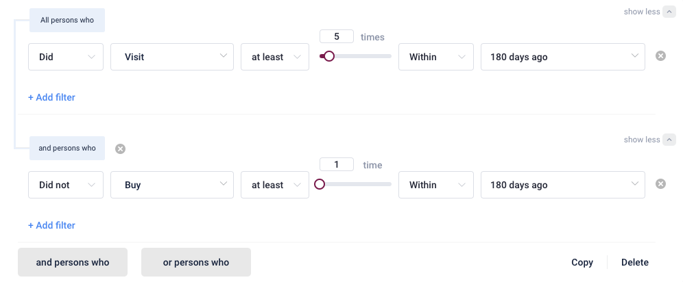 shoe-d-vision customer data platform audience builder visitors without purchase Skoringen audience